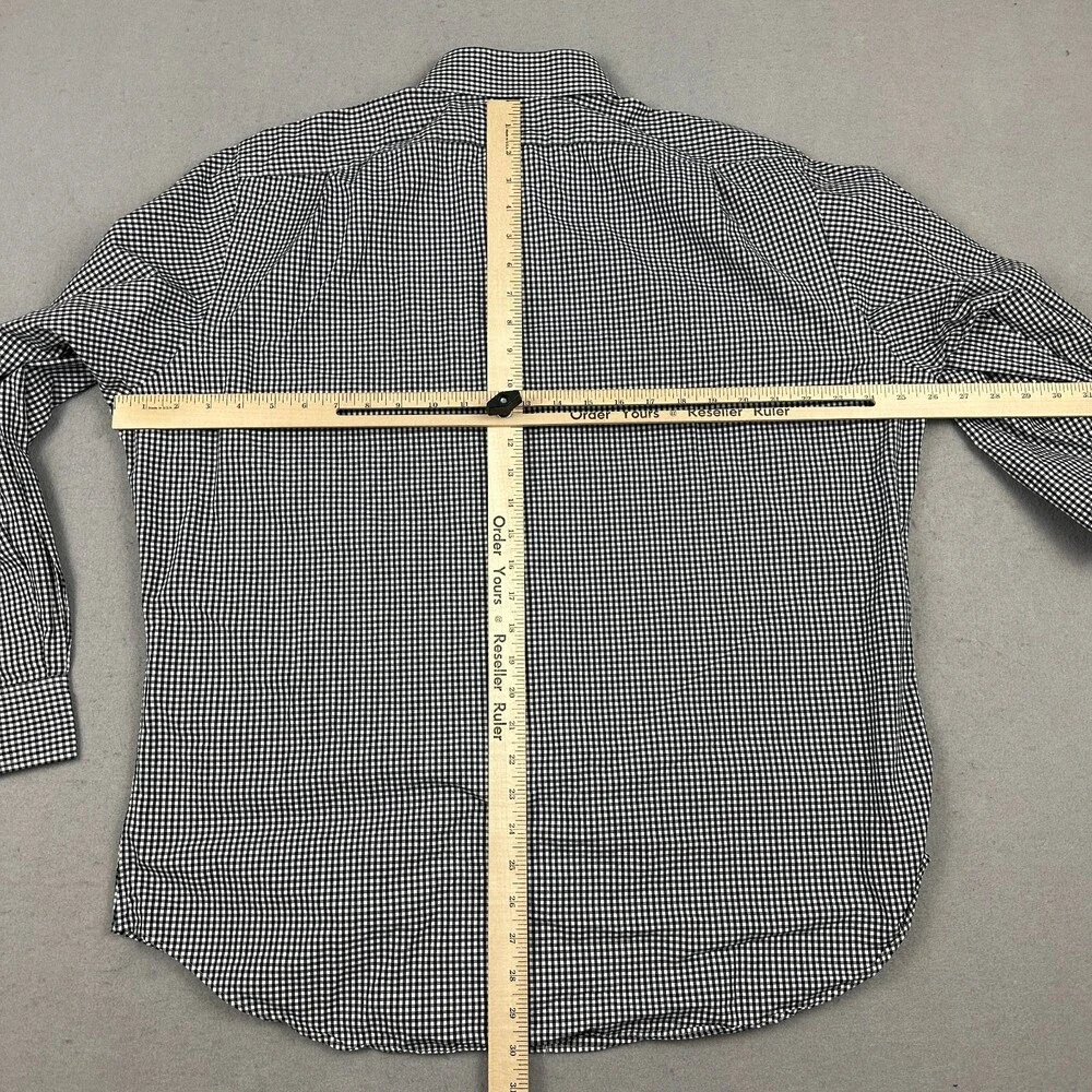 Polo Ralph Lauren Shirt Men 17 Black Check Regent Classic Fit Oxford Long Sleeve